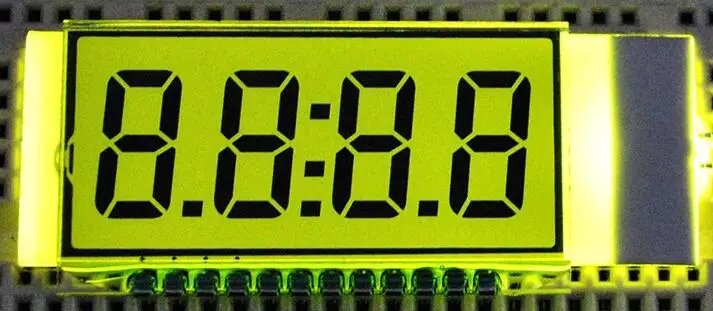 12PIN TN положительный 4-знака после запятой сегмент ЖК-дисплей Панель белый/желтый и зеленый цвета/синий Подсветка 3V тактовый ЖК-дисплей Дисплей - Цвет: Yellow Green