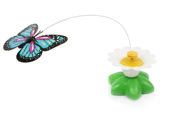 Butterfly Электрическая вращающаяся красочная бабочка забавная собака кошка игрушки Птица Животное сиденье царапина игрушка для кошки котенок собака кошки интеллект тренировка - Цвет: Butterfly