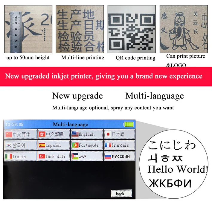 Портативный qr-код Срок годности струйный принтер завод дизайн 5 дюймов сенсорный экран 600 dpi мобильный струйный принтер