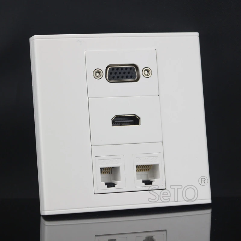 SeTo 86 Тип VGA проектор + телефон Cat3 сеть Cat5e 2 0 HDMI настенная пластина розетка Keystone