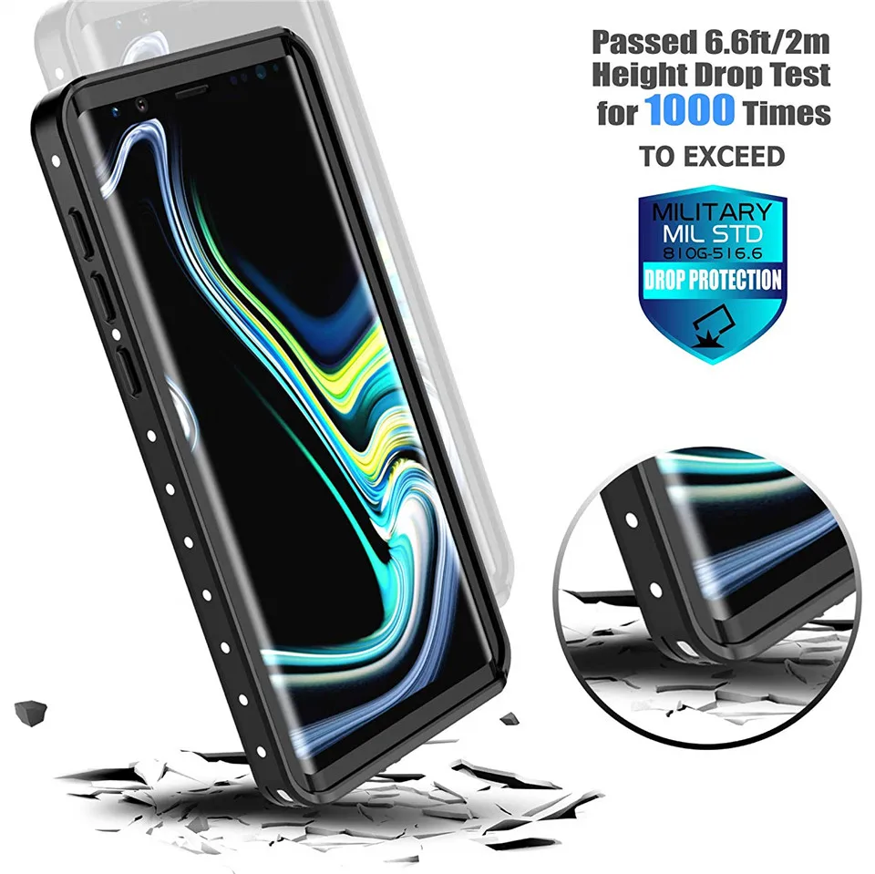 Водонепроницаемый чехол для телефона для samsung Galaxy S9 S9 Plus Note 8 9 360 полный корпус прочный прозрачный чехол Крышка с Экран протектор