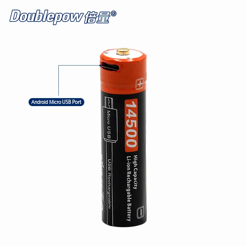 2 шт./лот Doublepow DP USB14500 750mAh 3 7 литий ионная аккумуляторная батарея реальная емкость