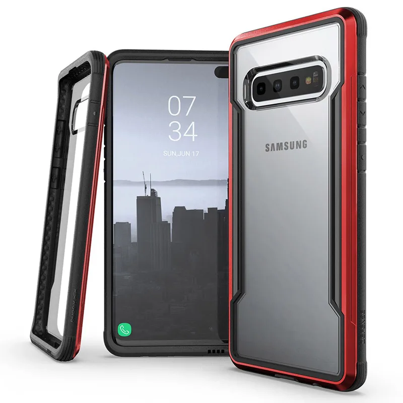 Red X-Doria защитный чехол для телефона для samsung Galaxy S10 Plus, военный класс, протестированный чехол для Galaxy S10, алюминиевый чехол - Цвет: Red