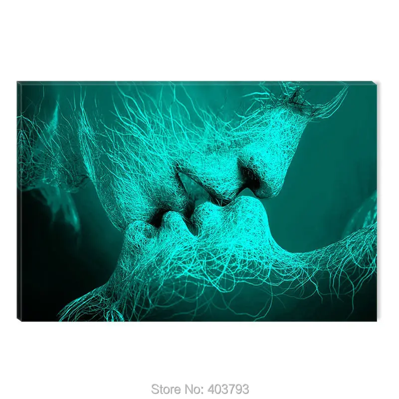 Настенное художественное полотно Адам и Ева или поцелуй любви дизайн США для