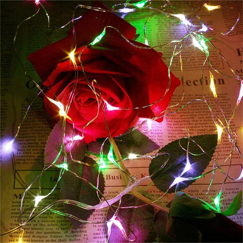 Горячая Распродажа медный провод светодиодный светильник 2 10 м 100 светодиодов