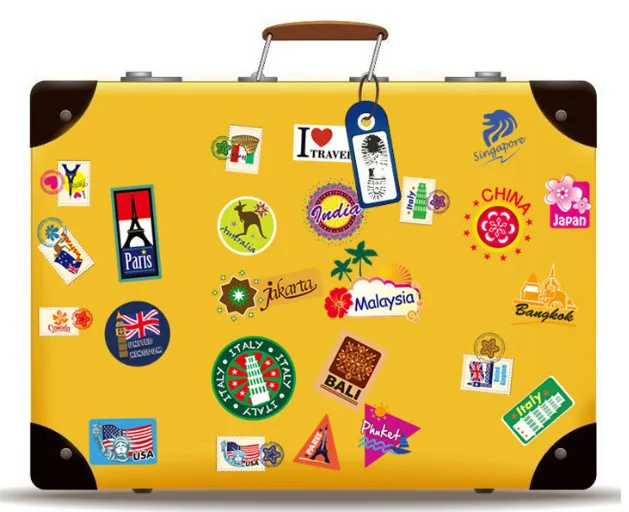 Мультяшные европейские штампы для багажника наклейки на стену багажа украшение