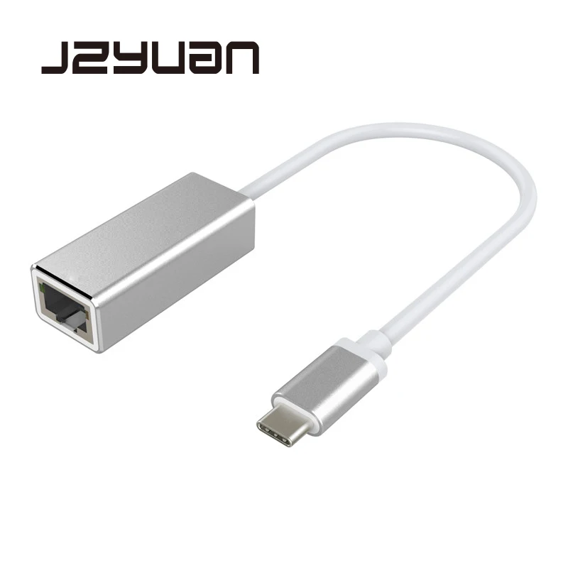 JZYuan USB C Ethernet адаптер сетевой карты RJ45 Lan для MacBook Windows 7/8/10 Type 10/100/1000 Мбит/с|usb-c to