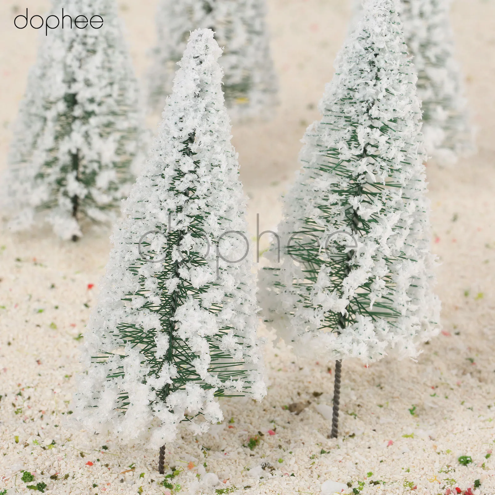 dophe 10pcs Ho Scale 12cm Model Cedar Trees Sand Table Landscape Railroad Winter Scene Layout | Дом и сад