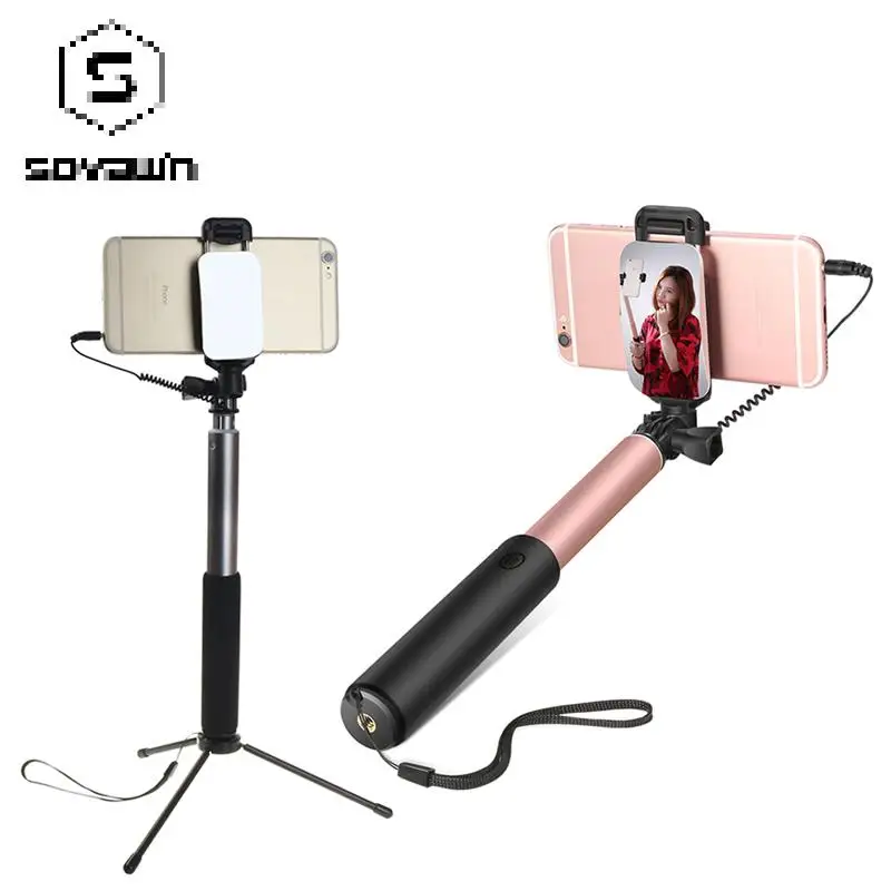 Универсальный Bluetooth палка для селфи монопод Штатив Выдвижная с зеркало Selfie