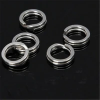 100pcslot stainless steel split rings lures rings connector fishing ring no rust in saltwater double circle round snap