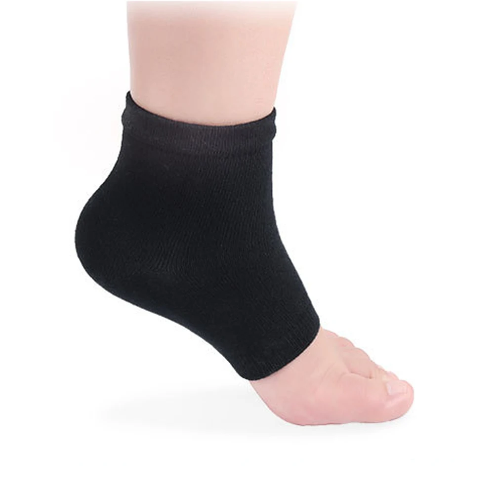 1 шт. черные носки для ухода за кожей силиконовый гелевый каблук педикюр