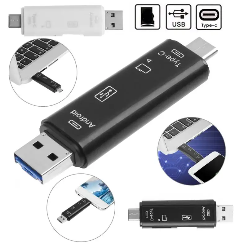 Высокоскоростной считыватель карт Type C Micro USB адаптер для флеш накопителя
