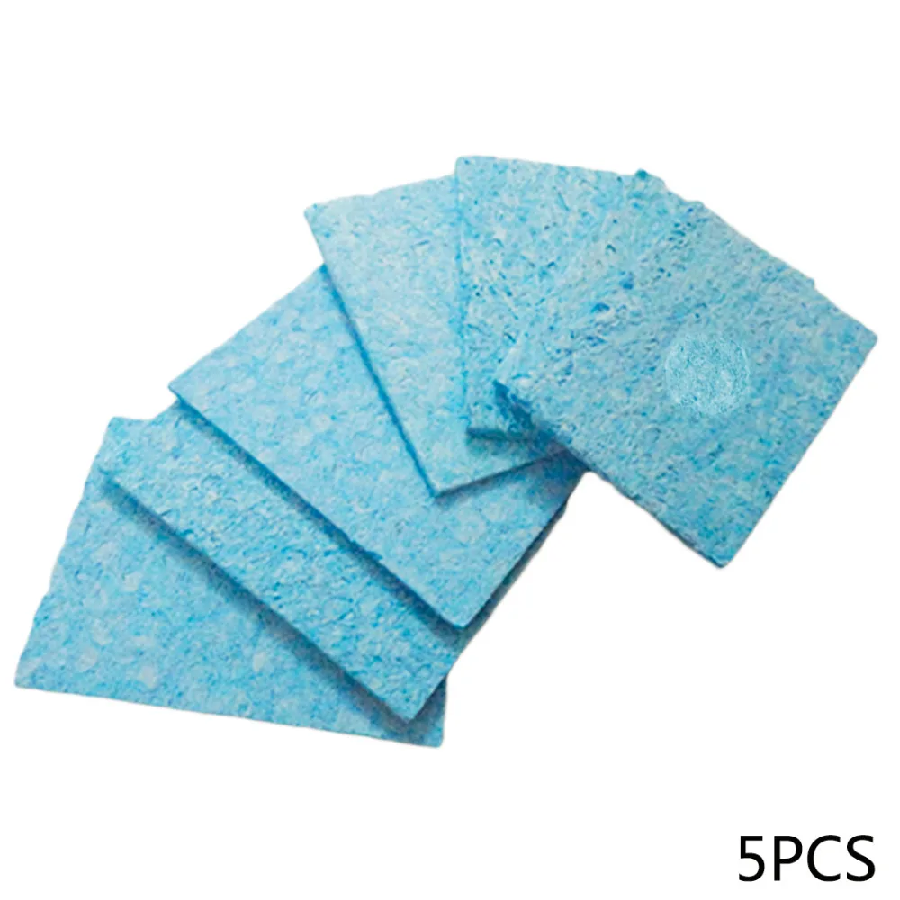 

6cm*6cm 5pcs/lot Soldering Iron Solder Tip Welding Cleaning Sponge Pads Blue and Yellow Hand Tool Color Random