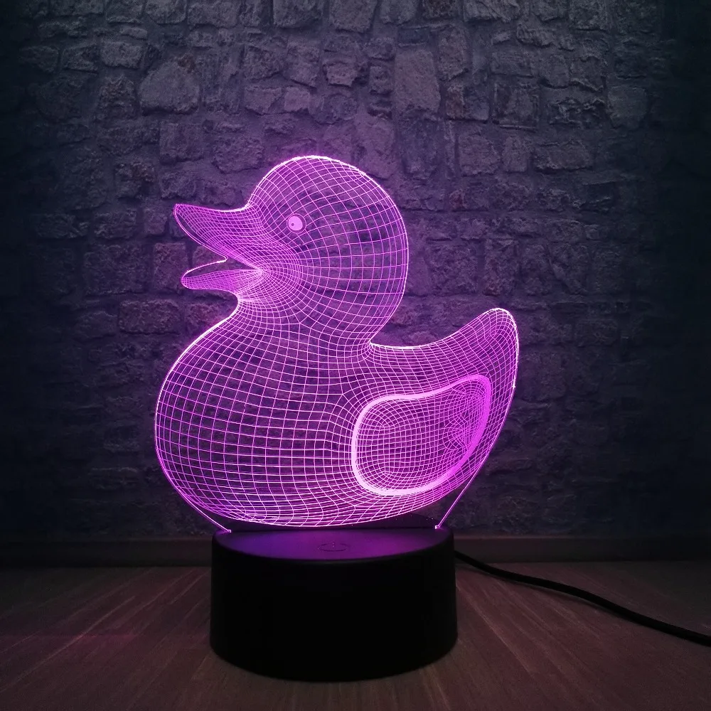 Милый кавайный животный Желтая Утка 3D USB СВЕТОДИОДНЫЙ светильник креативные