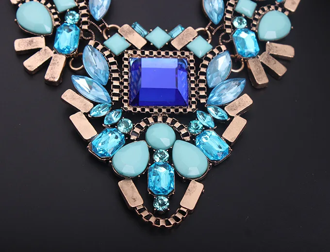 Free shipping Fashion Brand luxury Crystal Necklaces &amp Pendants Waterdrop Resin Vintage choker statement necklace women jewelry |