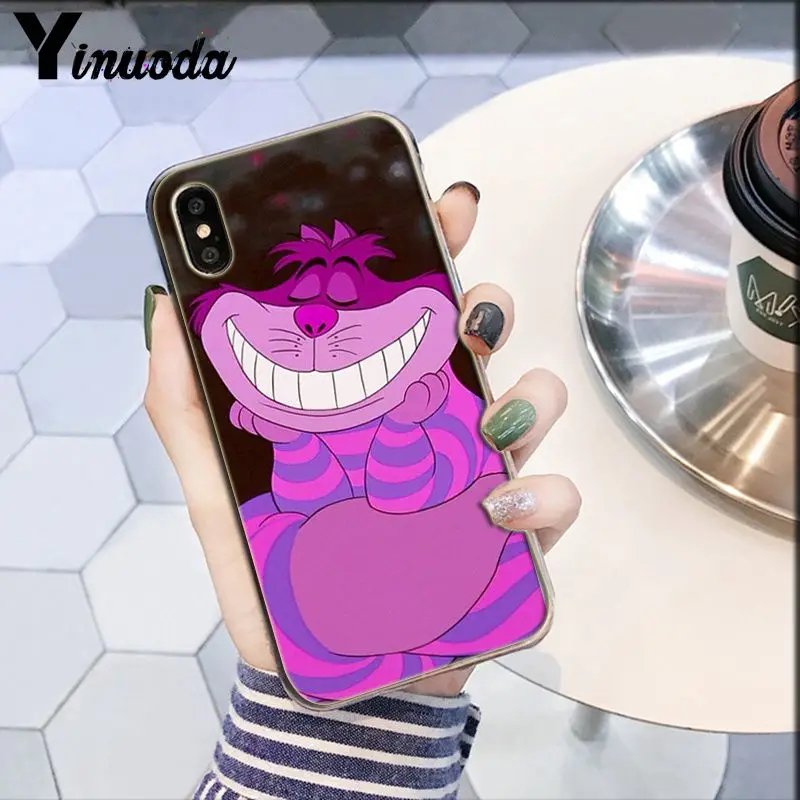 Yinuoda Чеширский кот мы все в фиолетовом и розовом DIY чехол для телефона для Apple iPhone 8 7 6 6S Plus X XS MAX 5 5S SE XR
