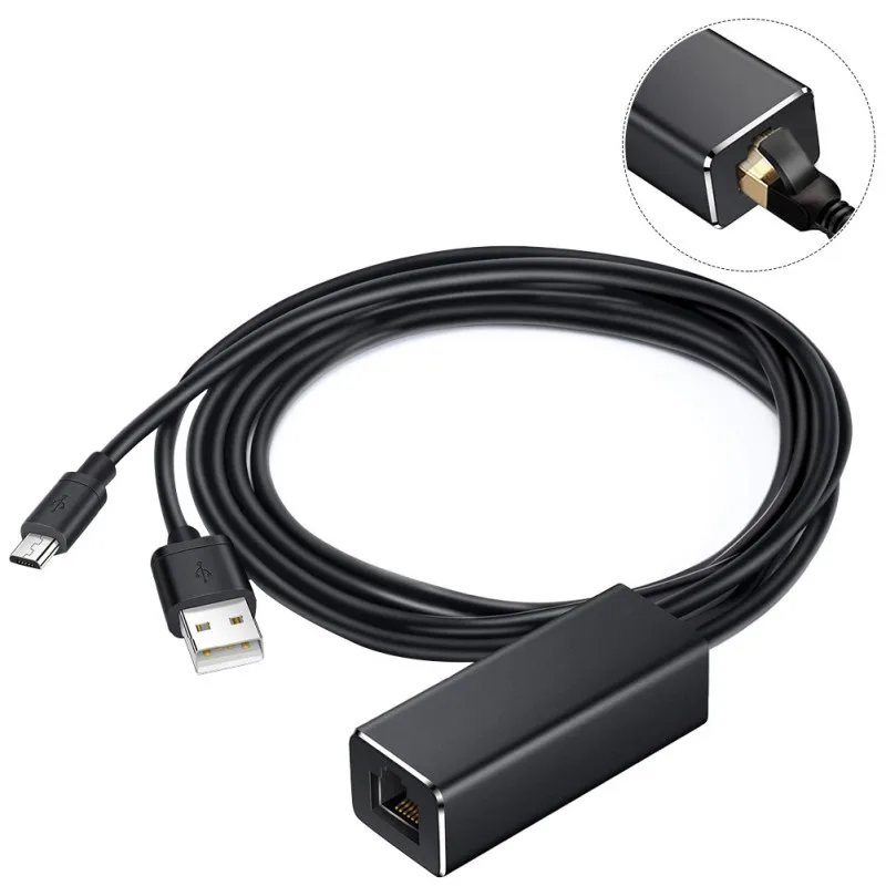 Мини 10/100 Мбит/с сетевой адаптер для телевизора Fire Micro USB TV Stick Ethernet Chromecast Google