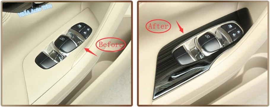 Lapetus For Nissan Teana / Altima 2014 - 2018 Auto Styling Door Armrest Window Glass Lift Button Panel Cover Trim 4 Piece Set | Автомобили