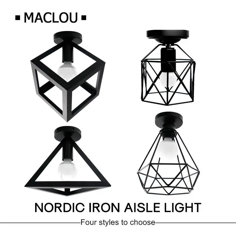 Фото Vintage Iron Black Ceiling Light LED Shade Industrial Modern Lamp Nordic Lighting Cage Fixture Home Living Room Decor Лампы и Vintage Iron Black Ceiling Light LED Shade Industrial Modern Lamp Nordic Lighting Cage Fixture Home Living Room Decor Лампы и