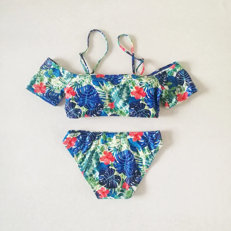 2018 New Sexy Vintage Floral Push Up Bikini Sets Off Shoulder Brazilian Women Swimsuits Beach Bathing Swimwear maillot de bainXL |