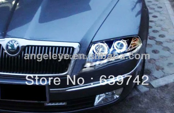 Для Skoda Octavia светодиодный фонарик на голову с линзы проектора Bi Xenon 2007 2009 год|light