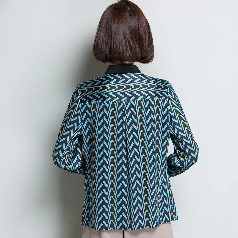 2XL брендовая рубашка из 100% шелка женские блузки весна лето 2019 новые шелковые с
