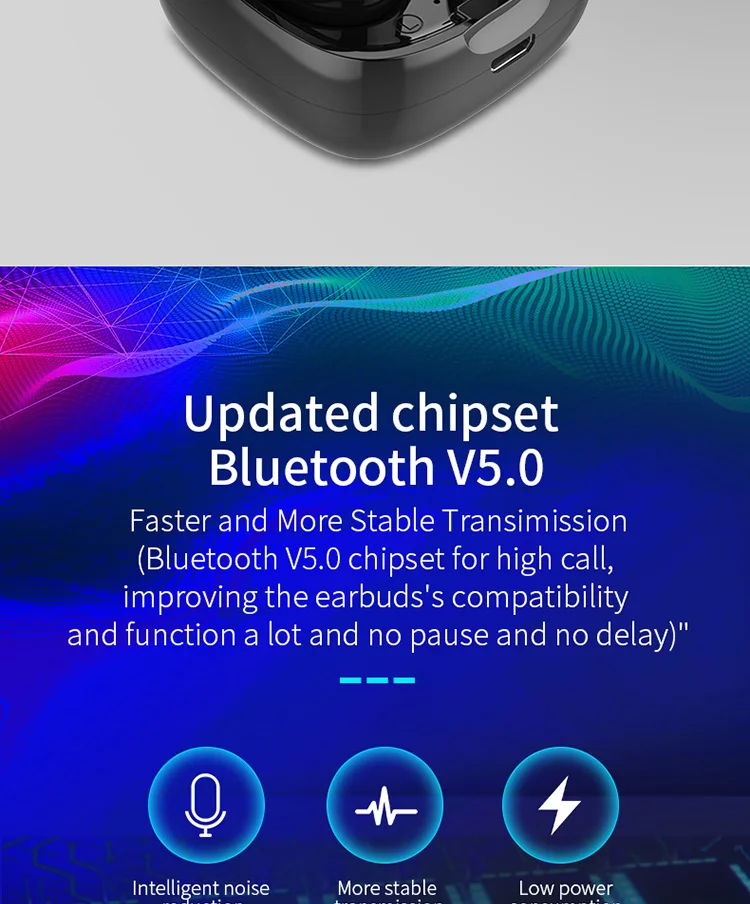 Best TWS Bluetooth 5.0 Earphone Stereo Wireless Earbus HIFI Sound Sport Earphones Handsfree Gaming Headset with Mic for Phone