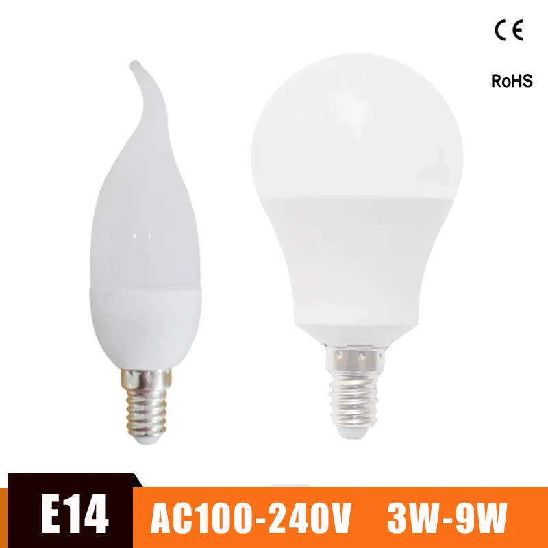 

led lamp e14 3w led bulb e14 5w 7w 9w 220v 230v 240V ampoule bombillas lampadas led e14 for home Energy Saving lamp table lamp