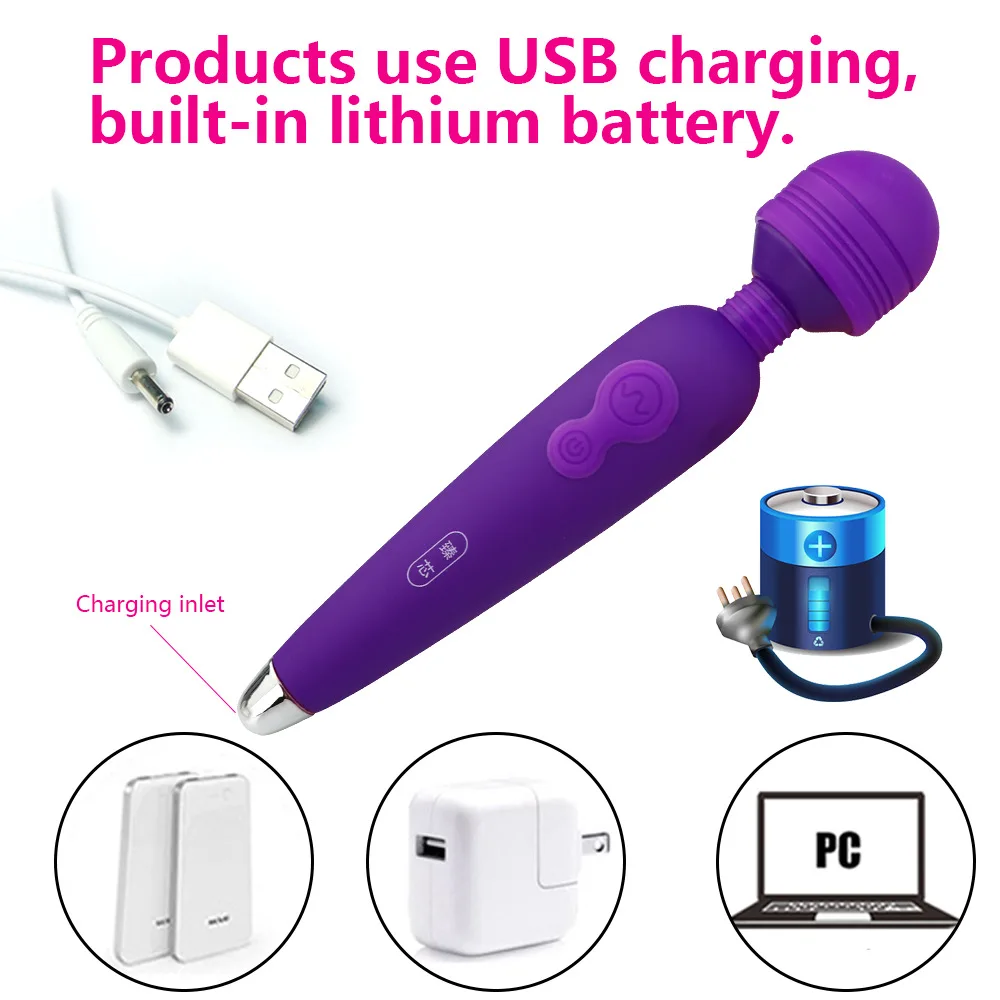 10 скоростей AV вибратор USB зарядка вибраторы для женщин силиконовый водонепроницаемый клитор стимулирует