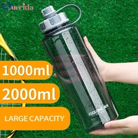 2000ml large capacity water bottles portable outdoor plastic sports bottle with tea infuser fitness leak proof shaker bottles