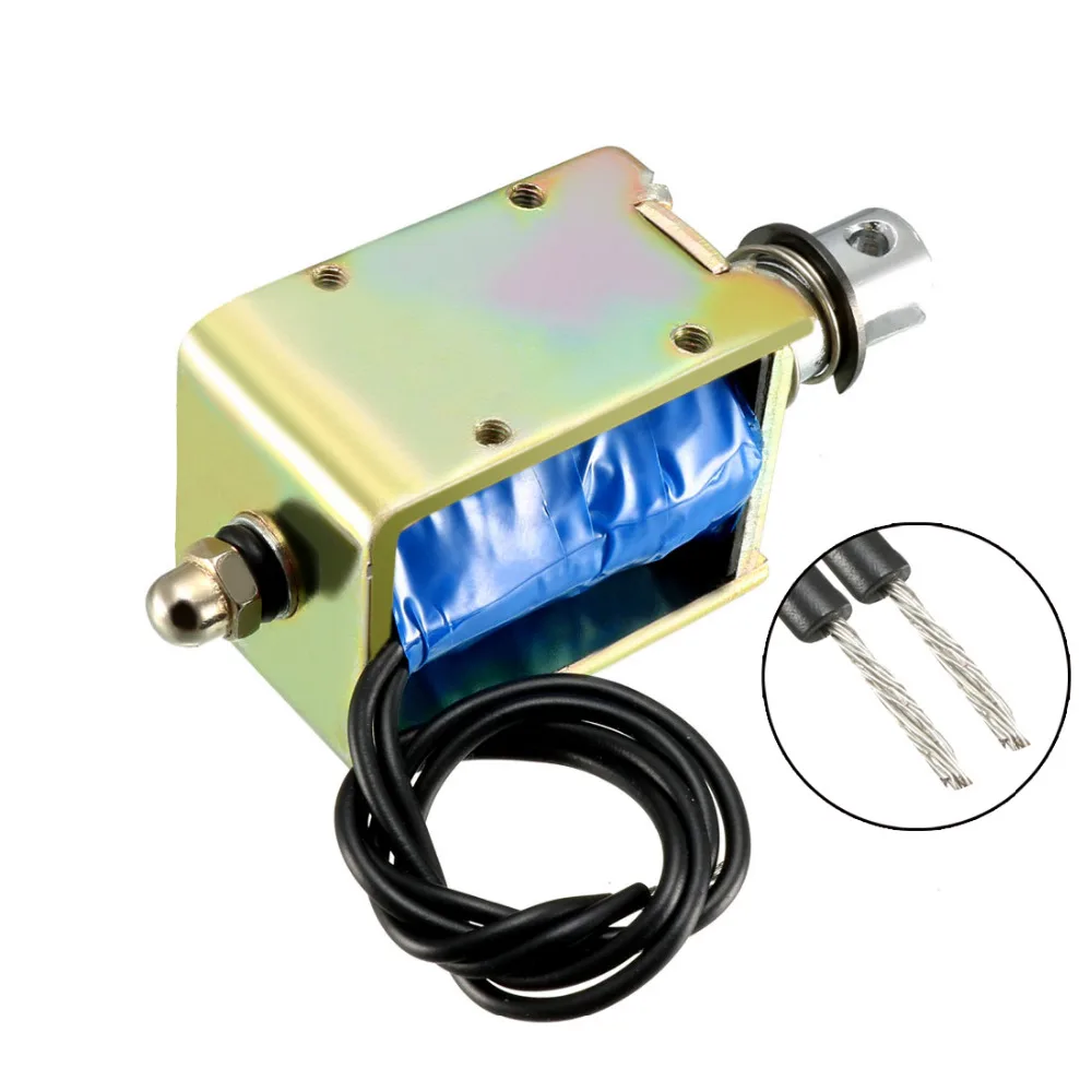 Uxcell 400mA/1A DC 12V Электромагнит 15/25N 10 мм Push Pull Тип открытой рамки линейный движения Электромагнит 1 шт