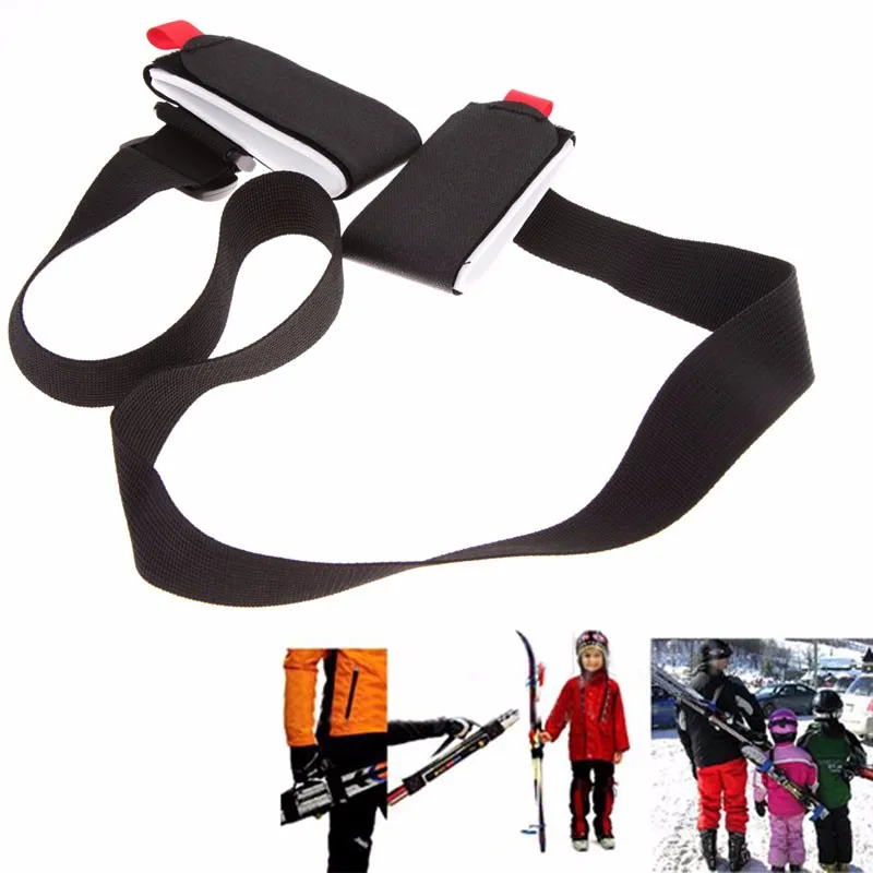 

New 1pc Adjustable Skiing Pole Shoulder Hand Bag Carrier Lash Handle Straps Porter Mountain Skiing Ski Board Ski Gloves