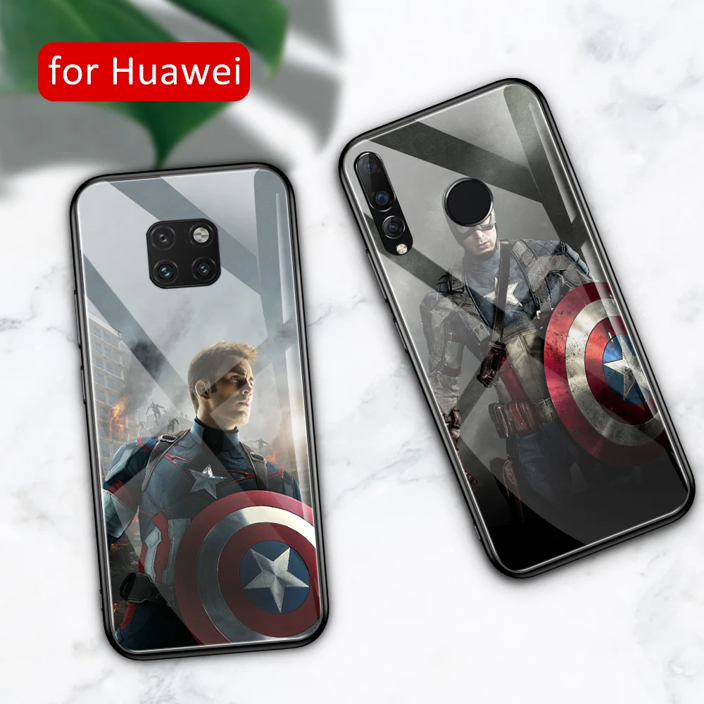 Для Huawei mate 10 pro Чехол стекло nova 3 чехол Капитан Америка для 9 20 20x lite RS Nova 3i 3e 4 4e Y9 2019 |