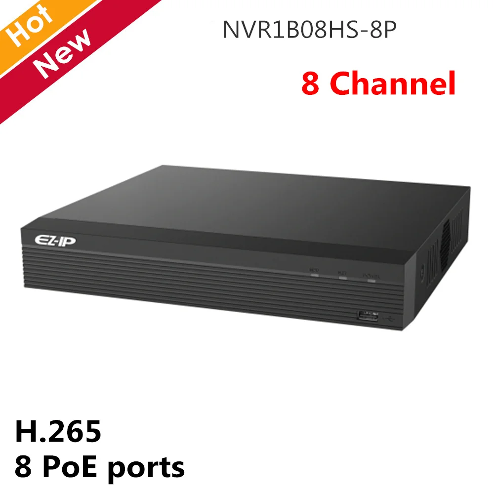 Видеорегистратор Dahua сетевой видеорегистратор 8 каналов NVR компактный 1U H.265 PoE