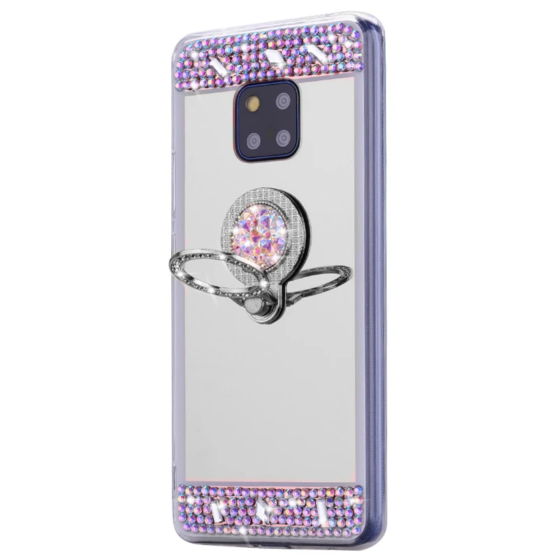 3d Алмазный роскошный зеркальный ТПУ чехол для Huawei P20 Pro P10 P8 P9 Lite 2017 Honor 8C 8 7A 7C Y5 Y6 Prime