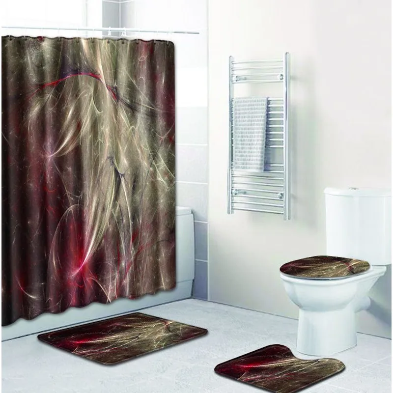 Free Shipping 4pcs Colorful Picture Banyo Bathroom Carpet Toilet Bath Mats Set Non Slip Pad Tapis Salle De Bain Alfombra Bano | Дом и сад