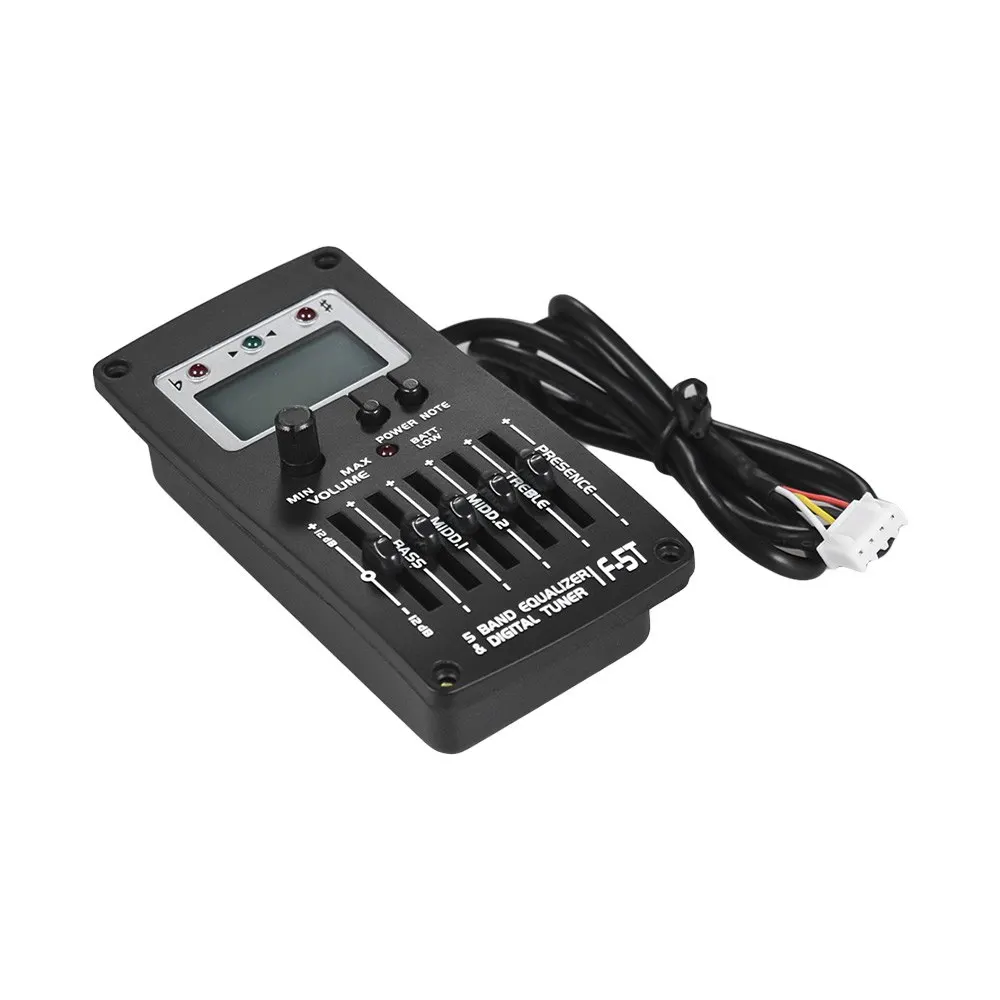5 Band EQ Pre-Amp Equalizer Pickup Acoustic Guitar Preamplifier Piezo with LCD Tuner and Volume Control | Спорт и развлечения