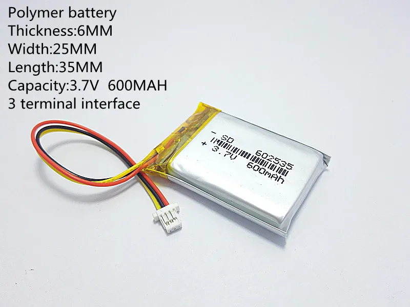 Видеорегистратор 388 ёмкость 600 мАч Модель 582535 602535 P полимер thium battery 3 line|Цифровые