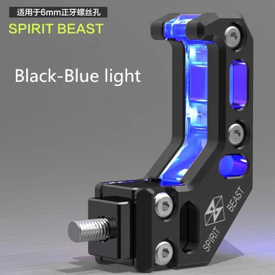 Black-Blue light Мотоцикл крюк модификация шлем крюк с светильник алюминиевый сплав крюк ЧПУ скутер аксессуары универсальные инструменты украшения - Цвет: Black-Blue light