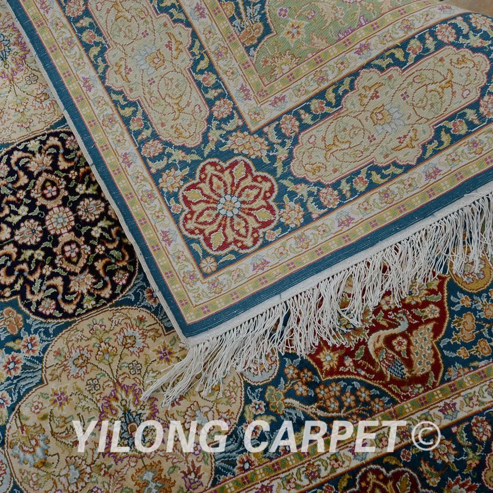 Yilong 3 'x 4' Античный Восточный темно-синий Древо жизни ковер изысканные