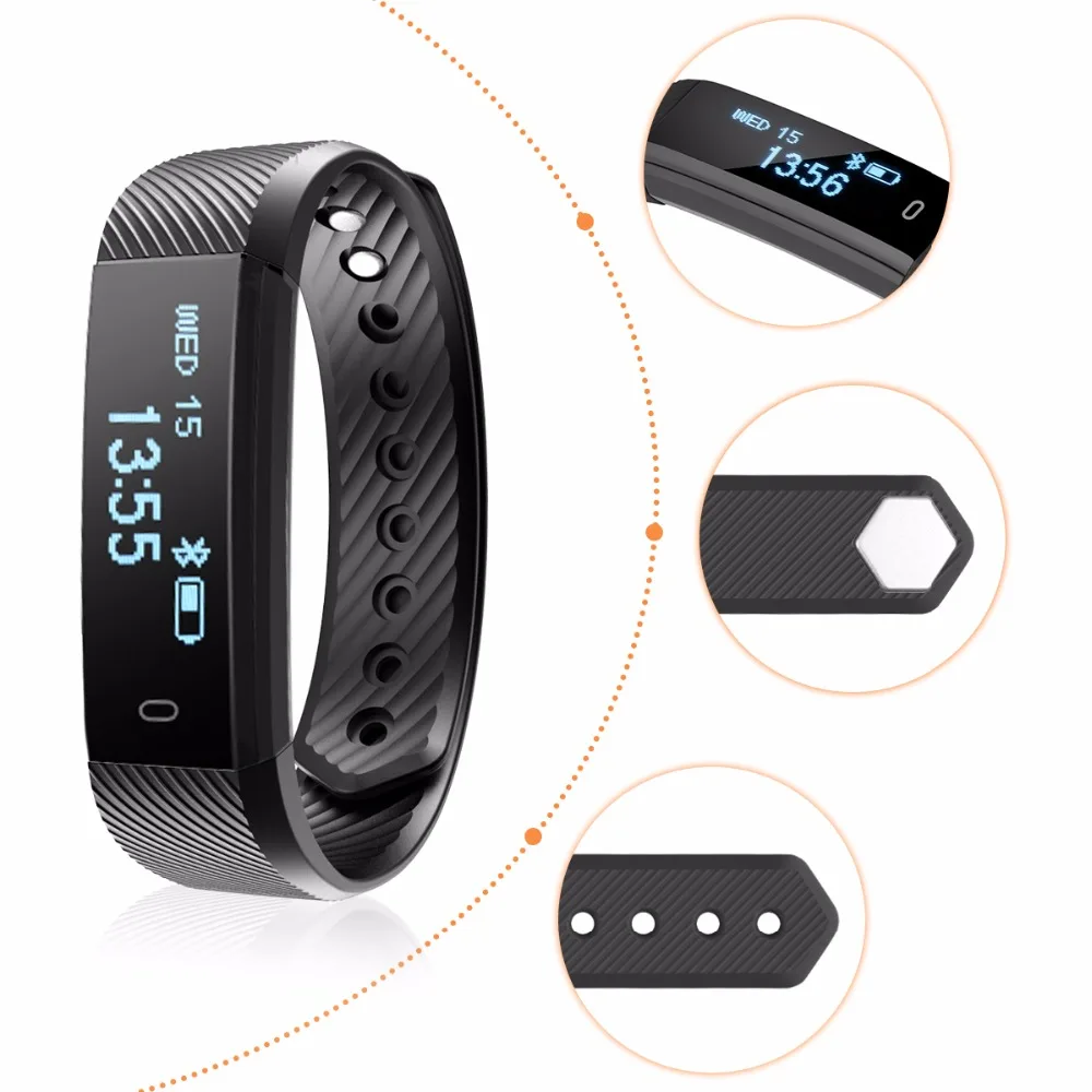 Diggro id115 HR Bluetooth браслет Heart Rate Мониторы Фитнес трекер Шагомер Браслет smartband для