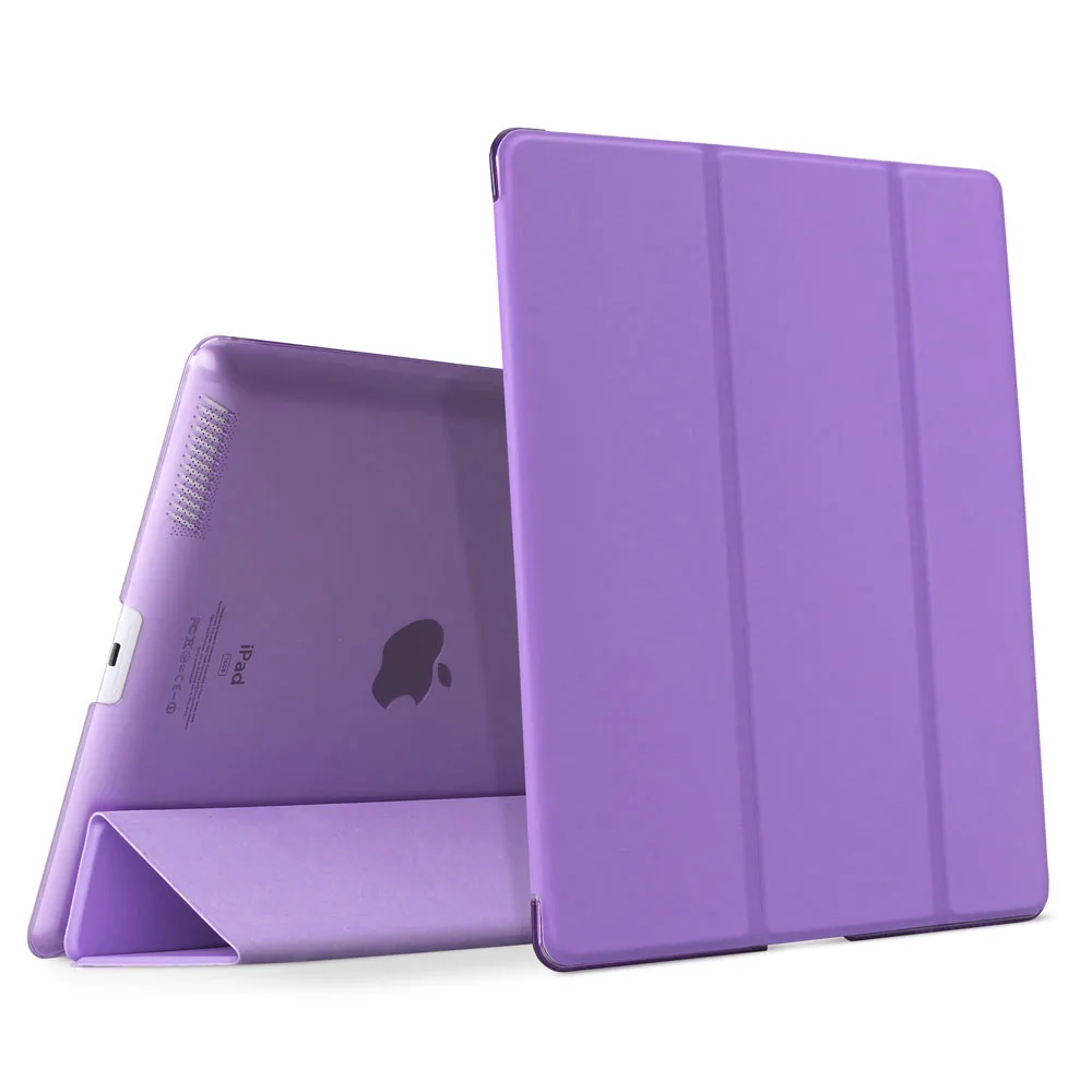 Для iPad 2/3/4, ZVRUA ура Цвет PU Smart Cover чехол Магнит wake up sleep для apple iPad2 iPad3 iPad4 - Цвет: Фиолетовый