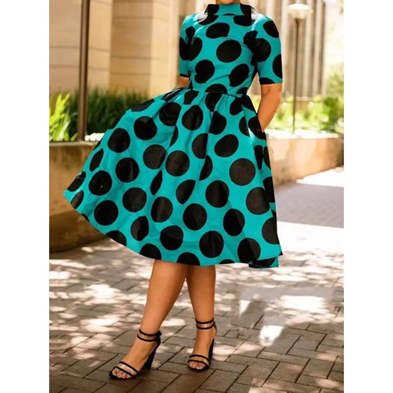 Летние Элегантные вечерние платья синего цвета в африканском стиле размера плюс