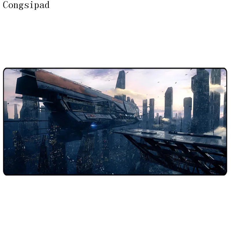 Not Lock Edge 60x30 Congsipad красивый Sci-fi космический корабль с ландшафтным принтом, индивидуальный дизайн, большой размер, большой коврик для мыши, Настольный коврик для ПК, клавиатура, мышь, игра - Цвет: Not Lock Edge 60x30
