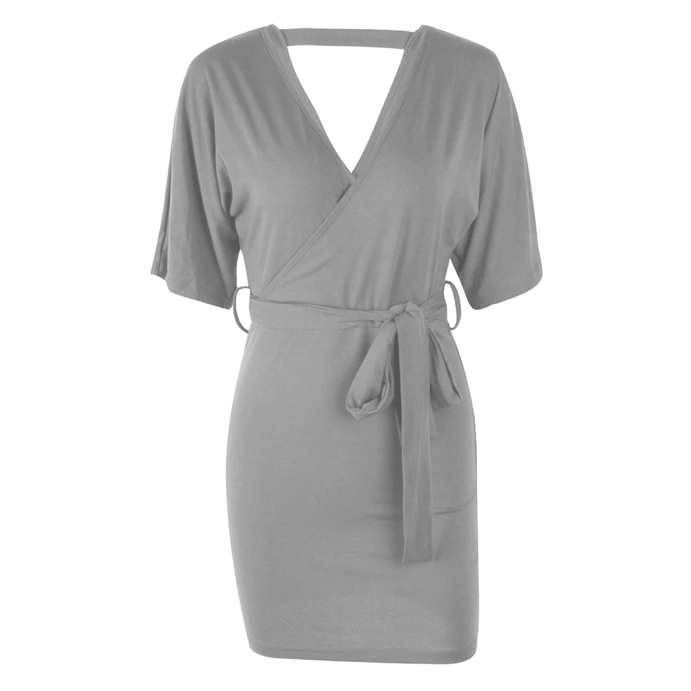 Однотонные вечерние платья-карандаш из полиэстера с v-образным вырезом и