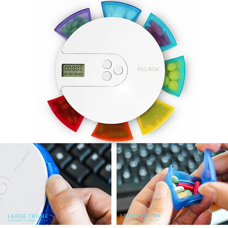 2019 Pill Storage Box Medicine Case Timing Reminder Alarm 7 Day Container Portable for Travel DC88 | Красота и здоровье