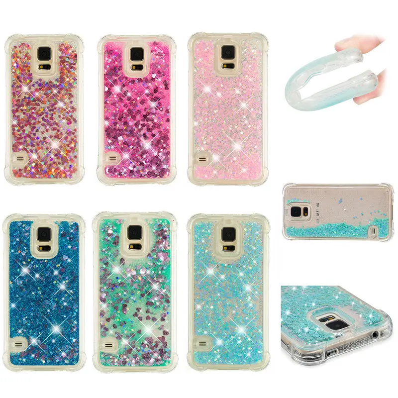 Netarlier Case for Samsung Galaxy S5 Luxury Glitter Stars Liquid Soft Silicone TPU Phone Cases in 5.1 inch Back Cover |