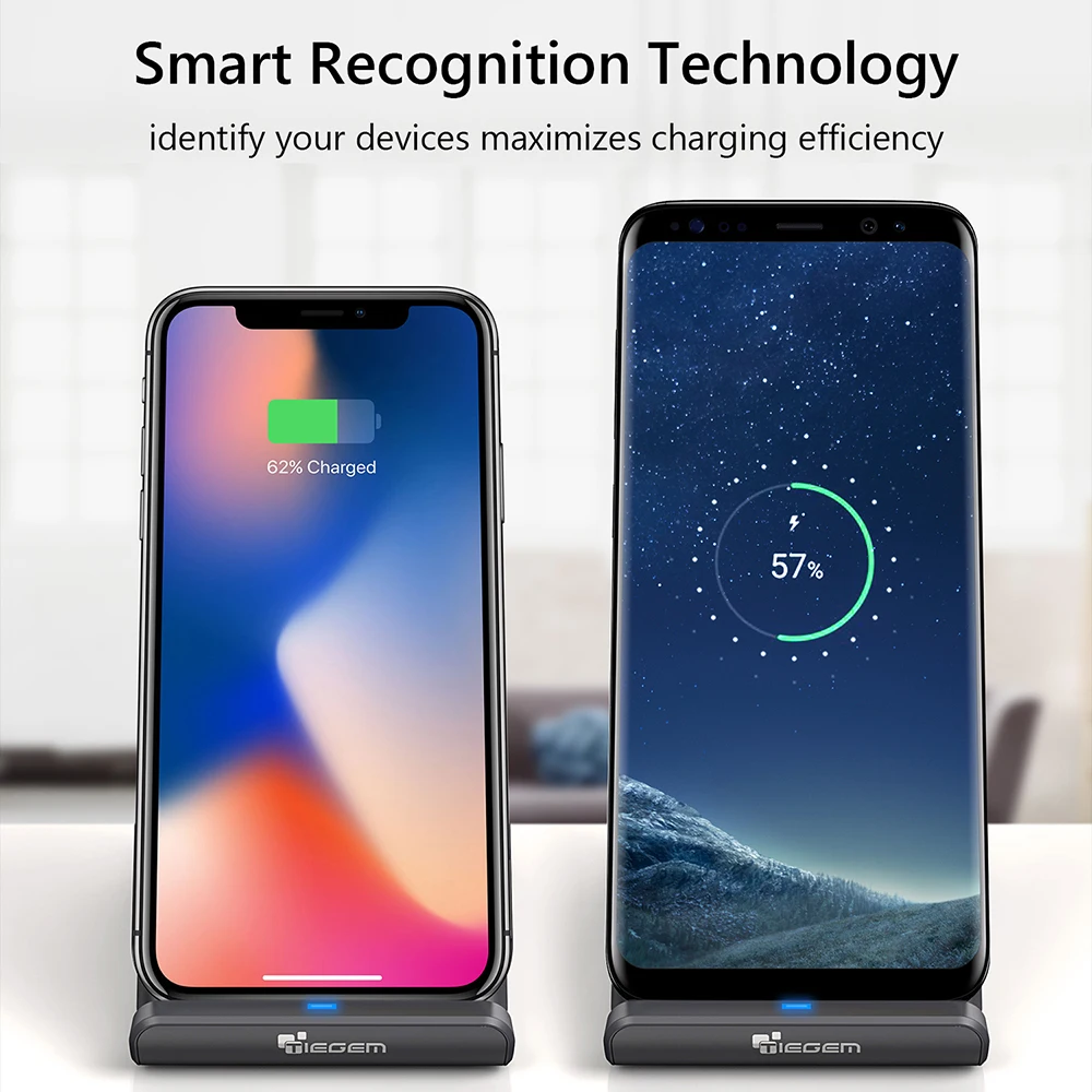 TIEGEM 10 W Qi Беспроводной Зарядное устройство для iPhone 8 Plus X быстро зарядки USB samsung Galaxy
