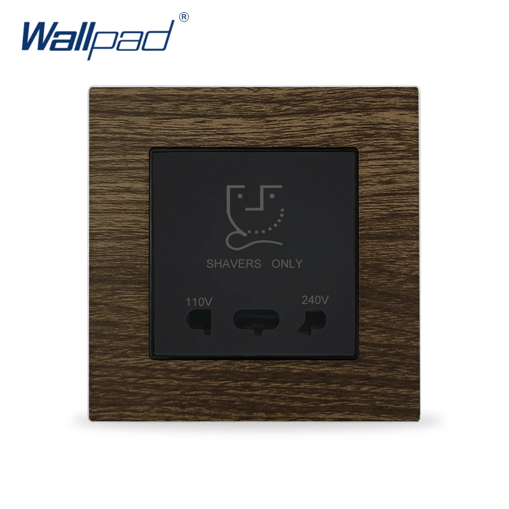 Power Sockets For Home Wallpad Metal Panel Wood Design Eu Uk Hotel Shaver Charger Power Socket