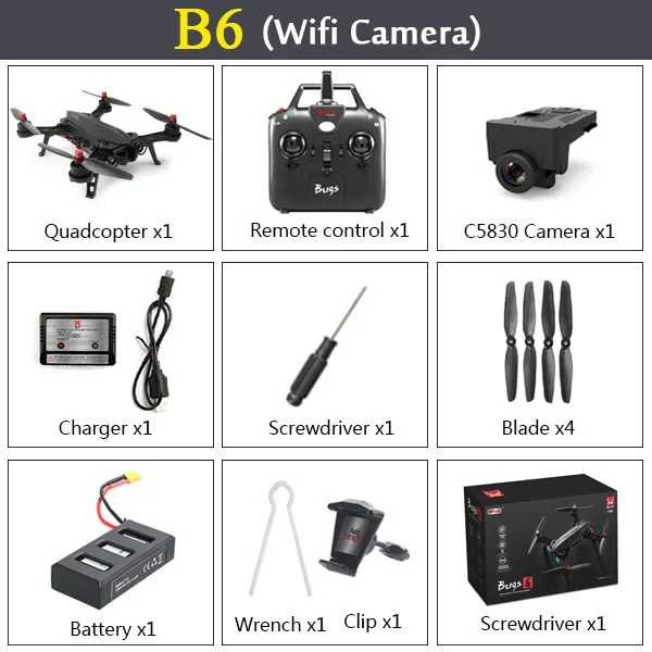 C5830 MJX Bugs 6 B6 2,4G RC вертолет высокоскоростной бесщеточный двигатель RC Дрон с камерой FPV передача изображения в реальном времени RC Квадрокоптер - Цвет: C5830